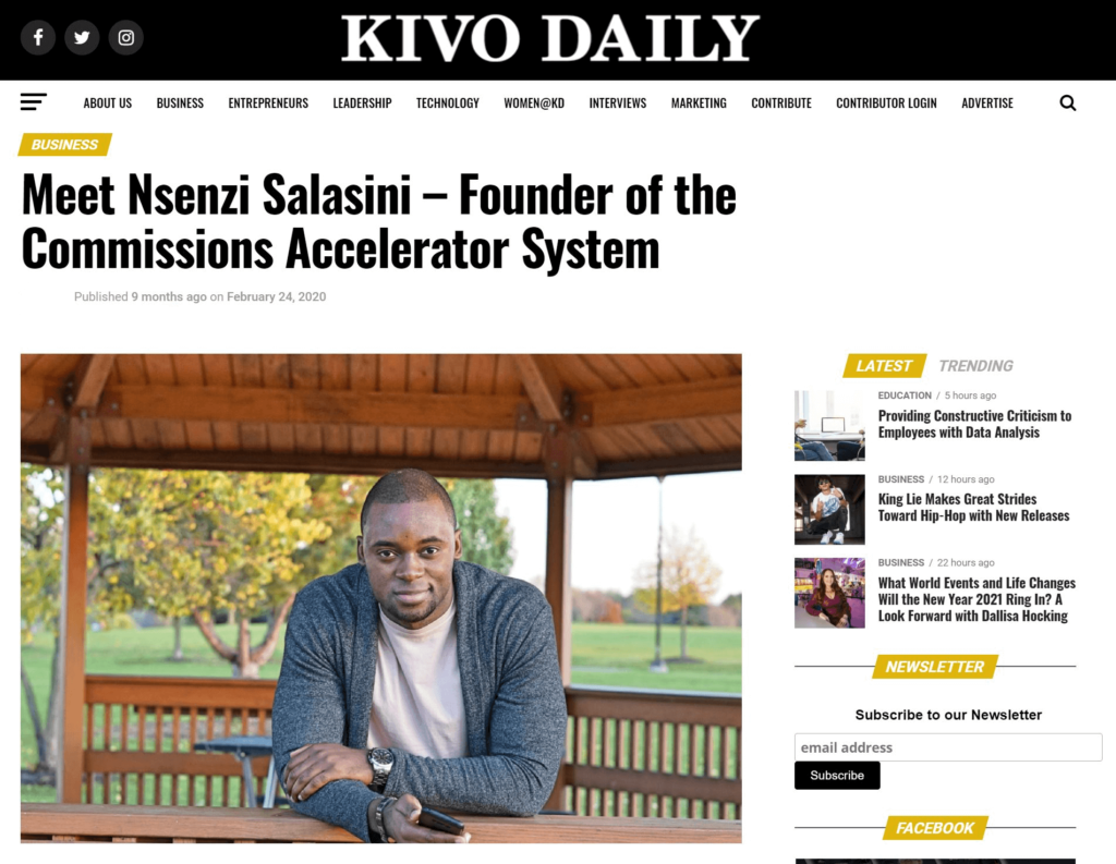 Kivo Daily Nsenzi Salasini Cover Media & Interviews